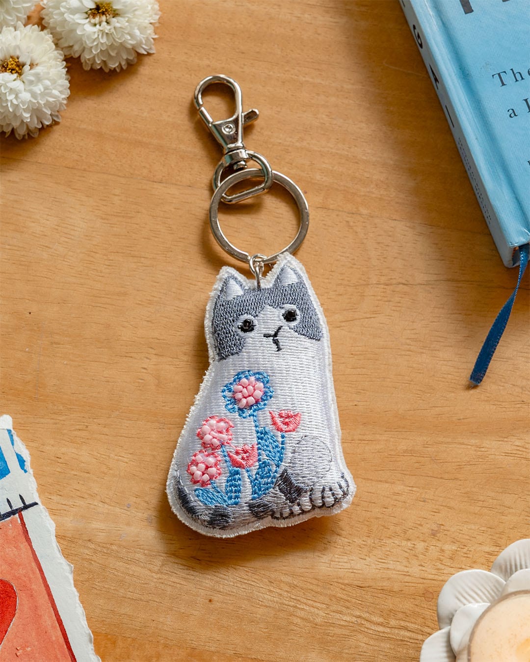 Kitkat Hand Embroidered Keychain – The Wishing Chair