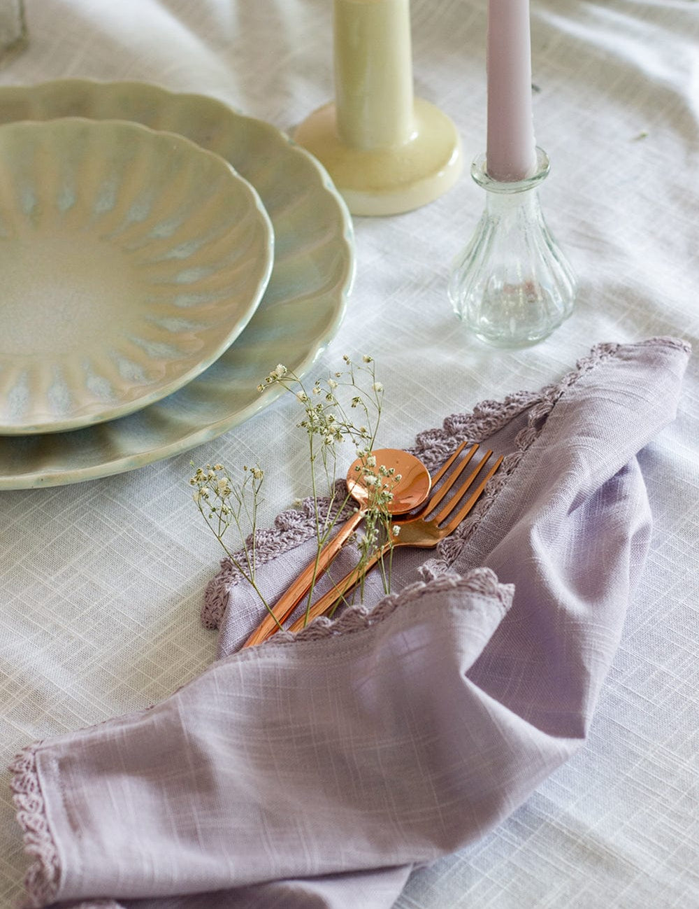 Lavender Fields Hand Crochet Napkins - Set of 6