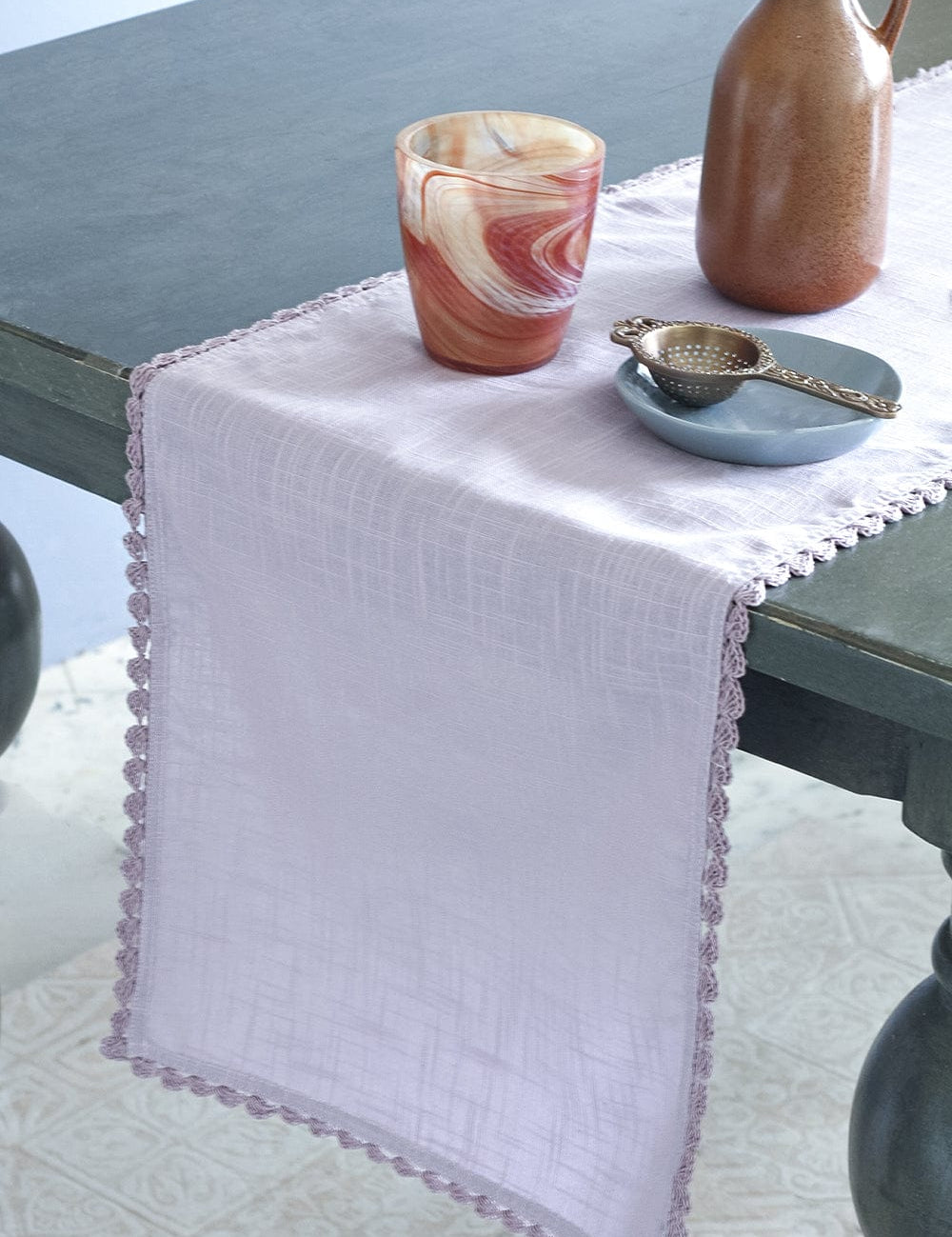 Lavender Fields Hand Crochet Table Runner