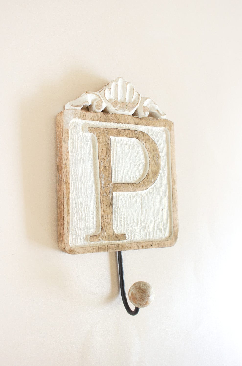 Letter Wall Hook / PABOUT: We found a great way to personalize wall hooks by giving each of them a single alphabet to have and hold. Now spell out your name, or B.E.D for a bedroom, L.OLetter Wall Hook /