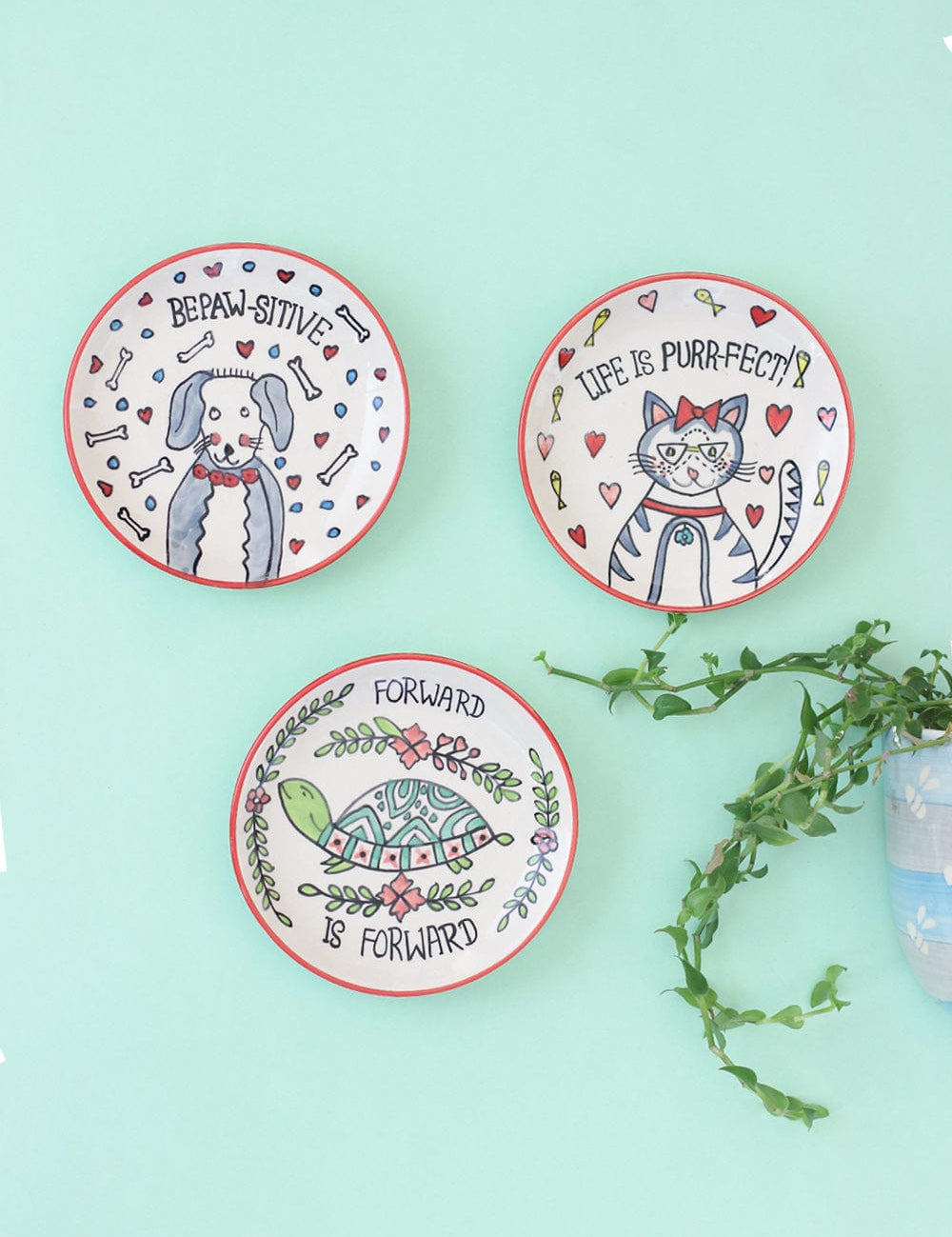 Life Is Purr-fect Wall Plate - Set Of 3