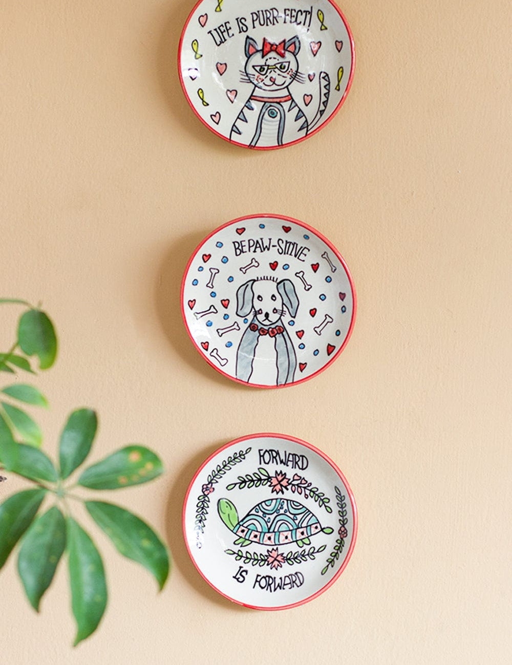 Life Is Purr-fect Wall Plate - Set Of 3