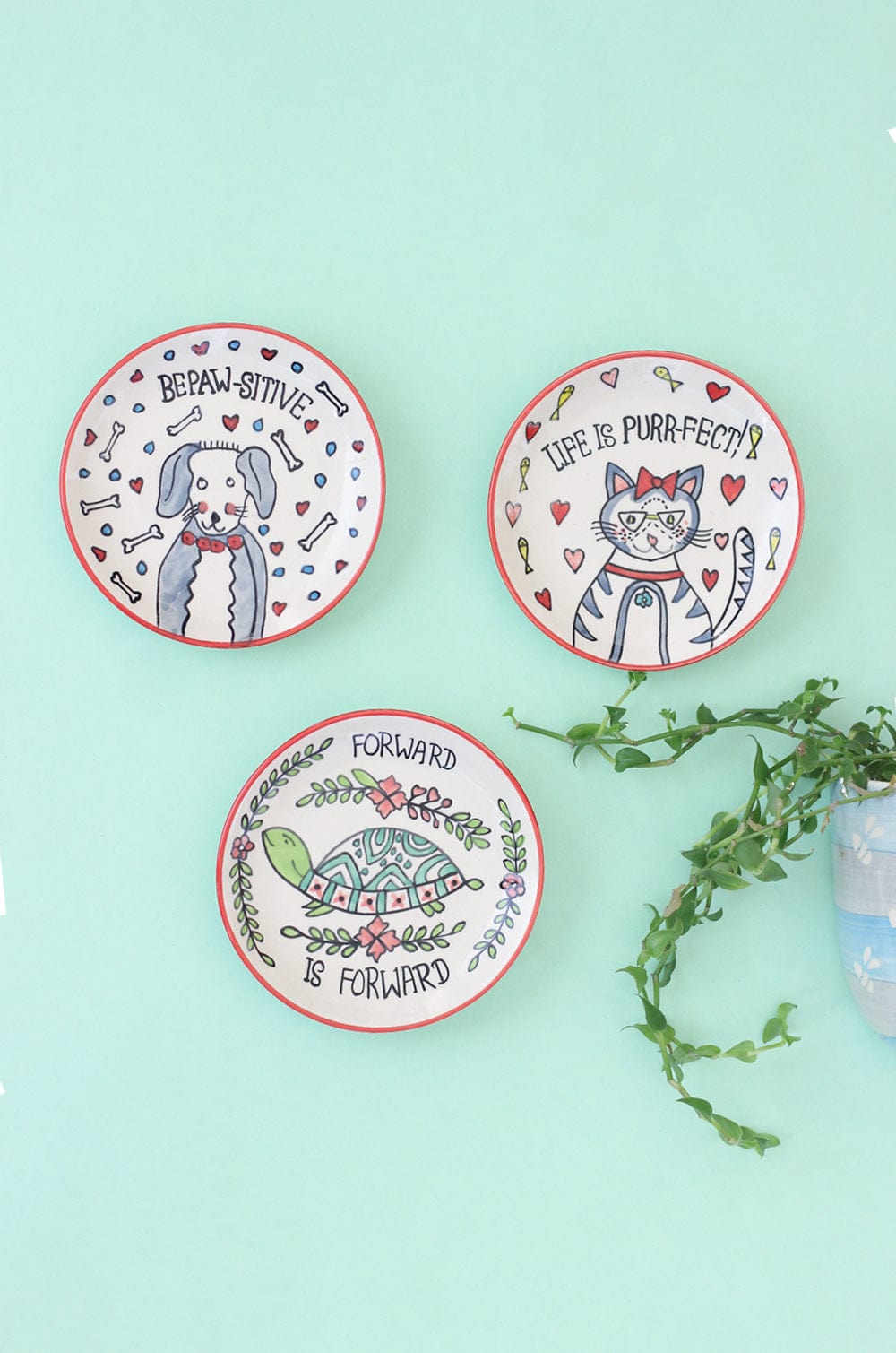 Life Is Purr-fect Wall Plate - Set Of 3