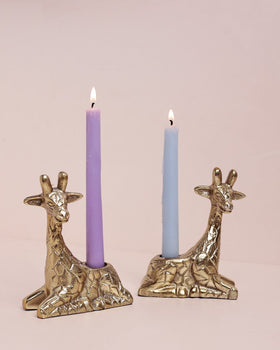 Lighting Giraffe Metal Candle Holders - Set of 2