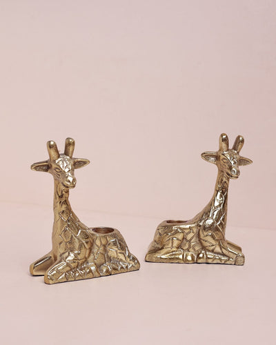 Lighting Giraffe Metal Candle Holders - Set of 2