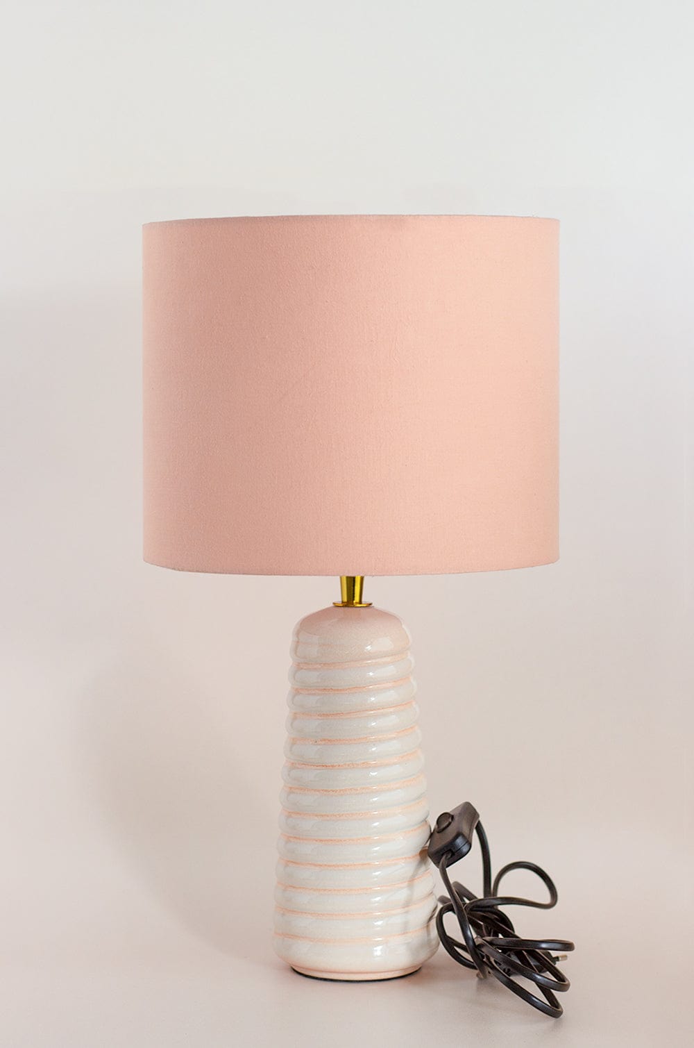 Lighting Helix Ceramic Lamp with Lampshade- Pink