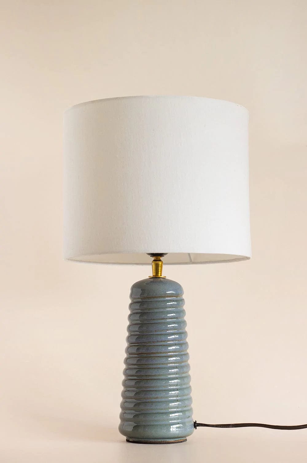 Lighting Helix Ceramic Lamp with Lampshade - Reactive Blue