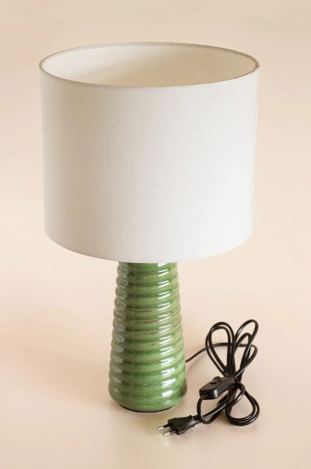 Lighting Helix Ceramic Lamp with Lampshade - Reactive Green