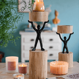 Lighting Orion - Wood Men Candle Stand - Large