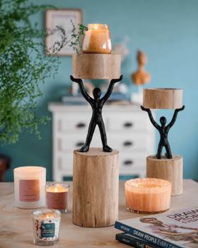 Lighting Orion - Wood Men Candle Stand - Large
