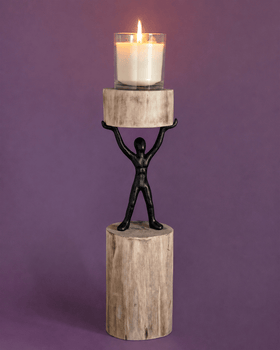 Lighting Orion - Wood Men Candle Stand - Large