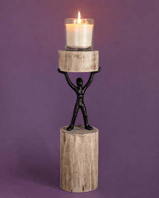 Lighting Orion - Wood Men Candle Stand - Large