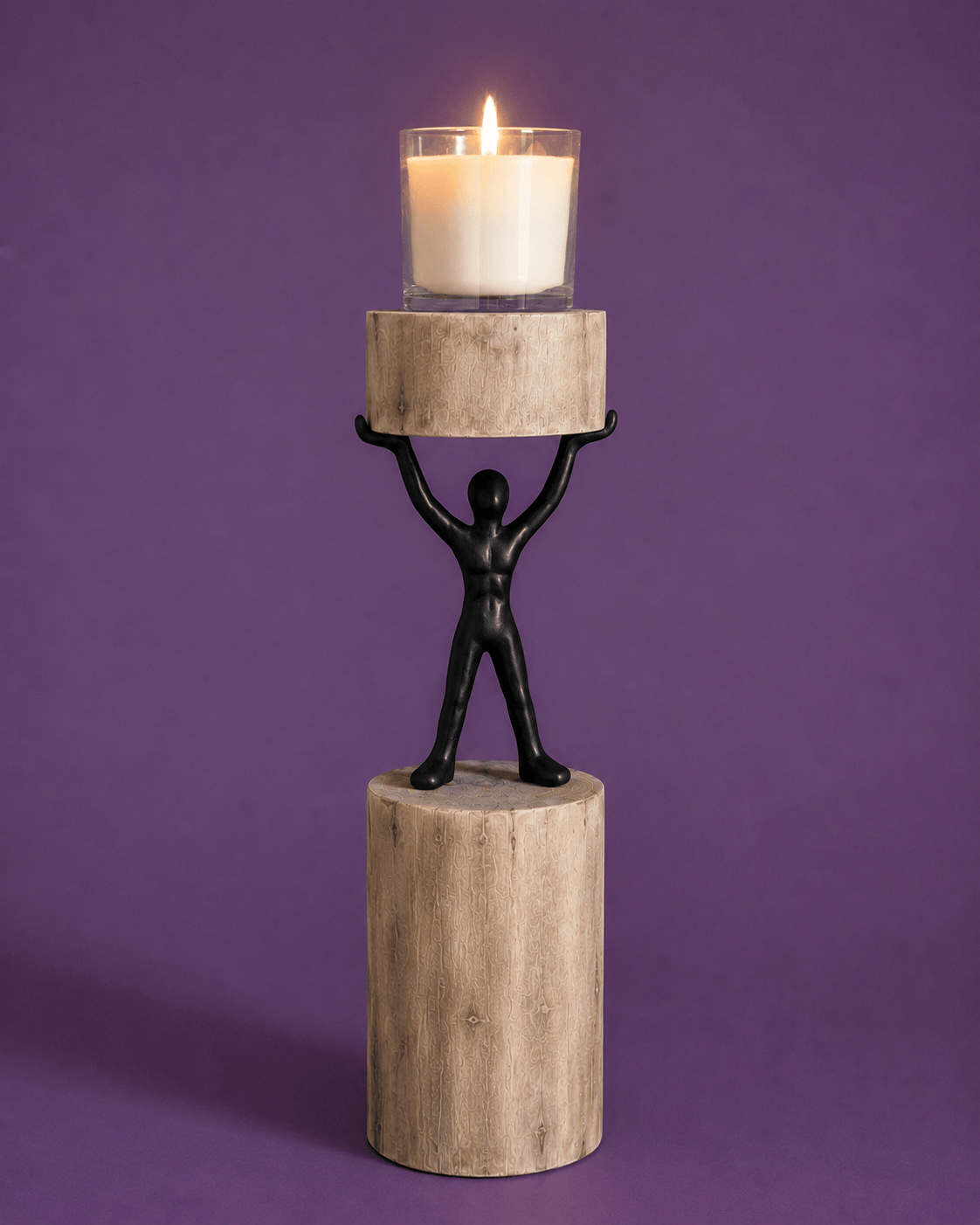 Lighting Orion - Wood Men Candle Stand - Large
