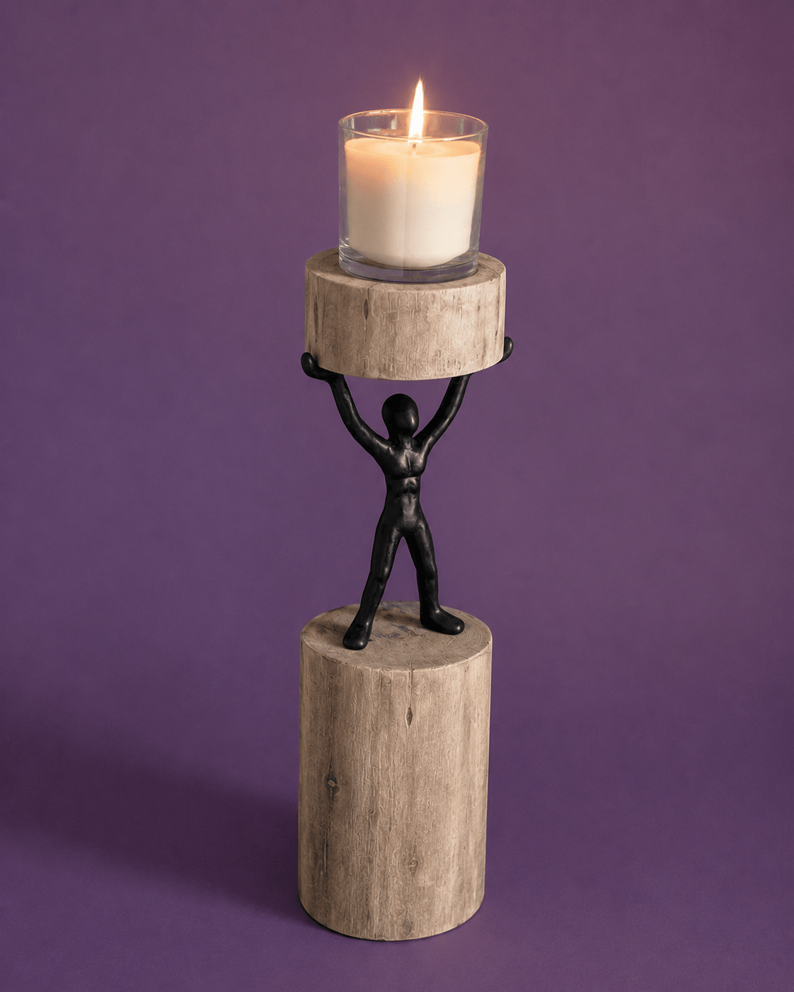 Lighting Orion - Wood Men Candle Stand - Large