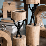 Lighting Orion- Wood Men Candle Stand - Medium
