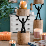 Lighting Orion- Wood Men Candle Stand - Medium