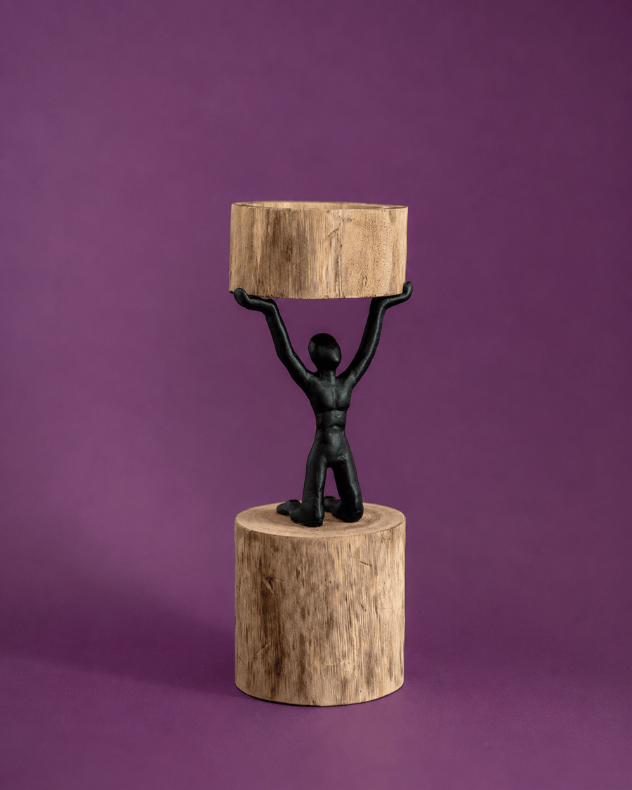 Lighting Orion- Wood Men Candle Stand - Medium