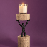 Lighting Orion- Wood Men Candle Stand - Medium