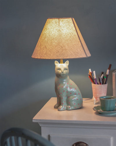 Lighting So Fierce Panther Lamp - Green With Pink Dots