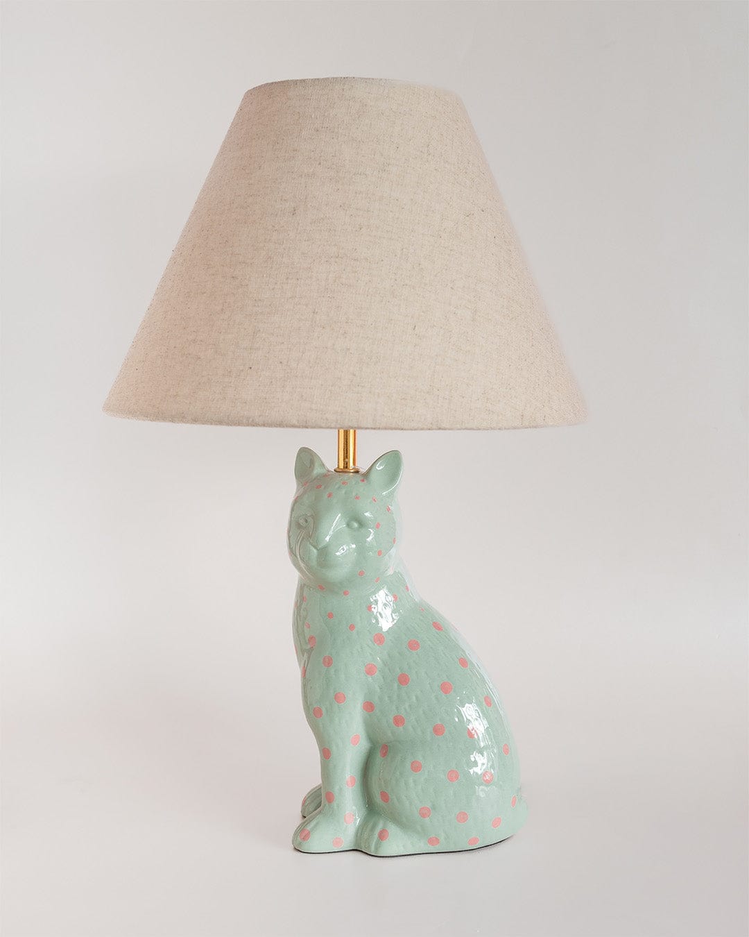 Lighting So Fierce Panther Lamp - Green With Pink Dots