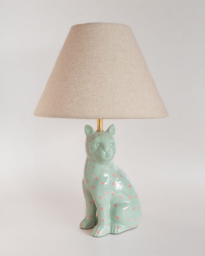 Lighting So Fierce Panther Lamp - Green With Pink Dots