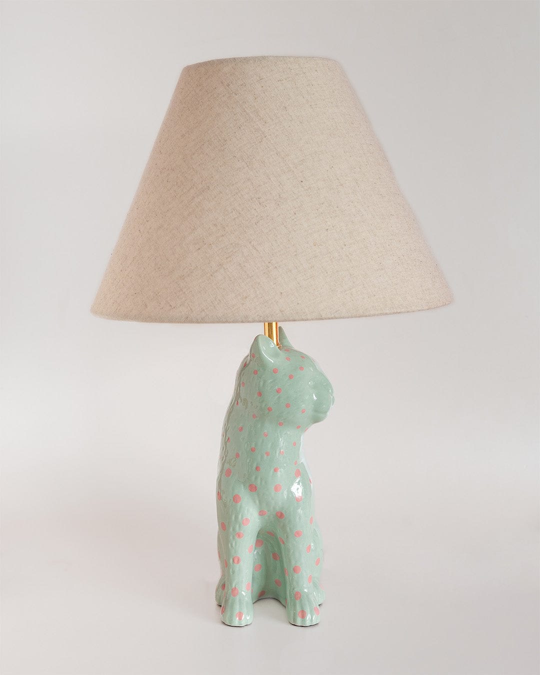 Lighting So Fierce Panther Lamp - Green With Pink Dots