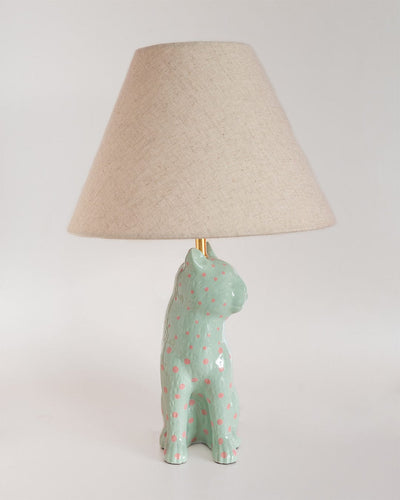 Lighting So Fierce Panther Lamp - Green With Pink Dots