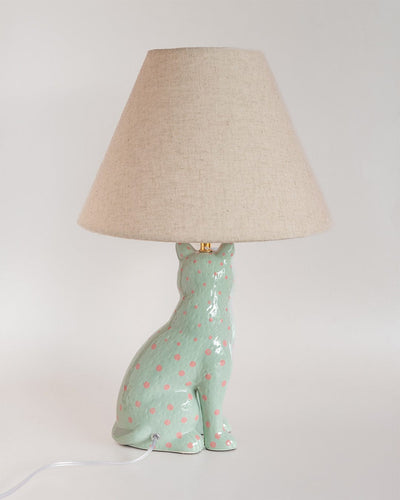 Lighting So Fierce Panther Lamp - Green With Pink Dots