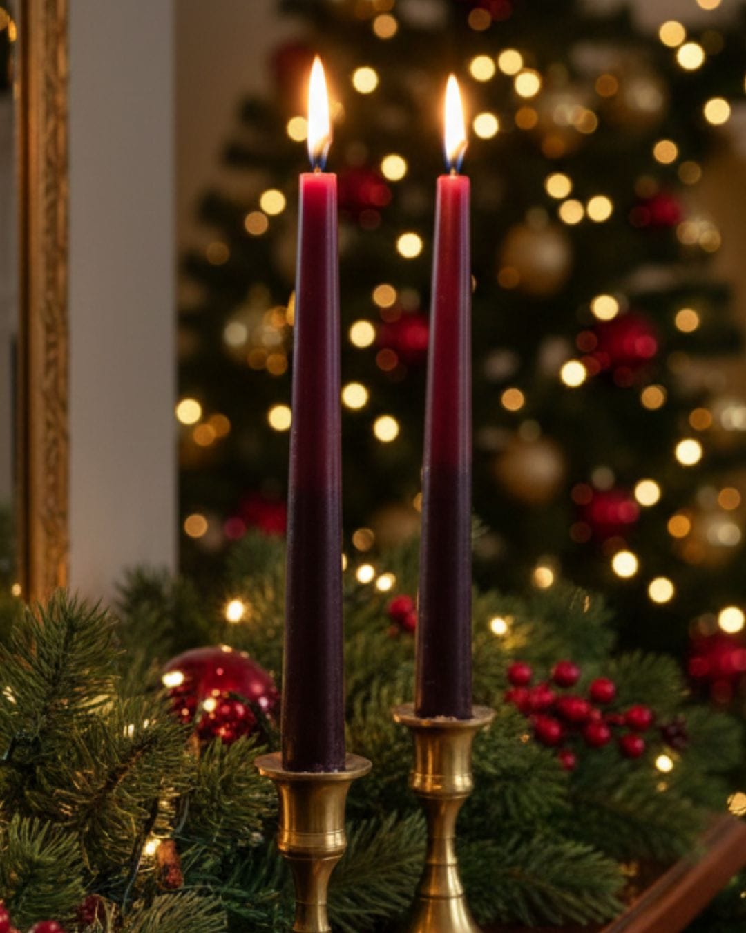 Lighting Tapered Vanilla Candles - Set of 4
