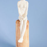 Lost in Thought Lady Wooden Decorative Accent