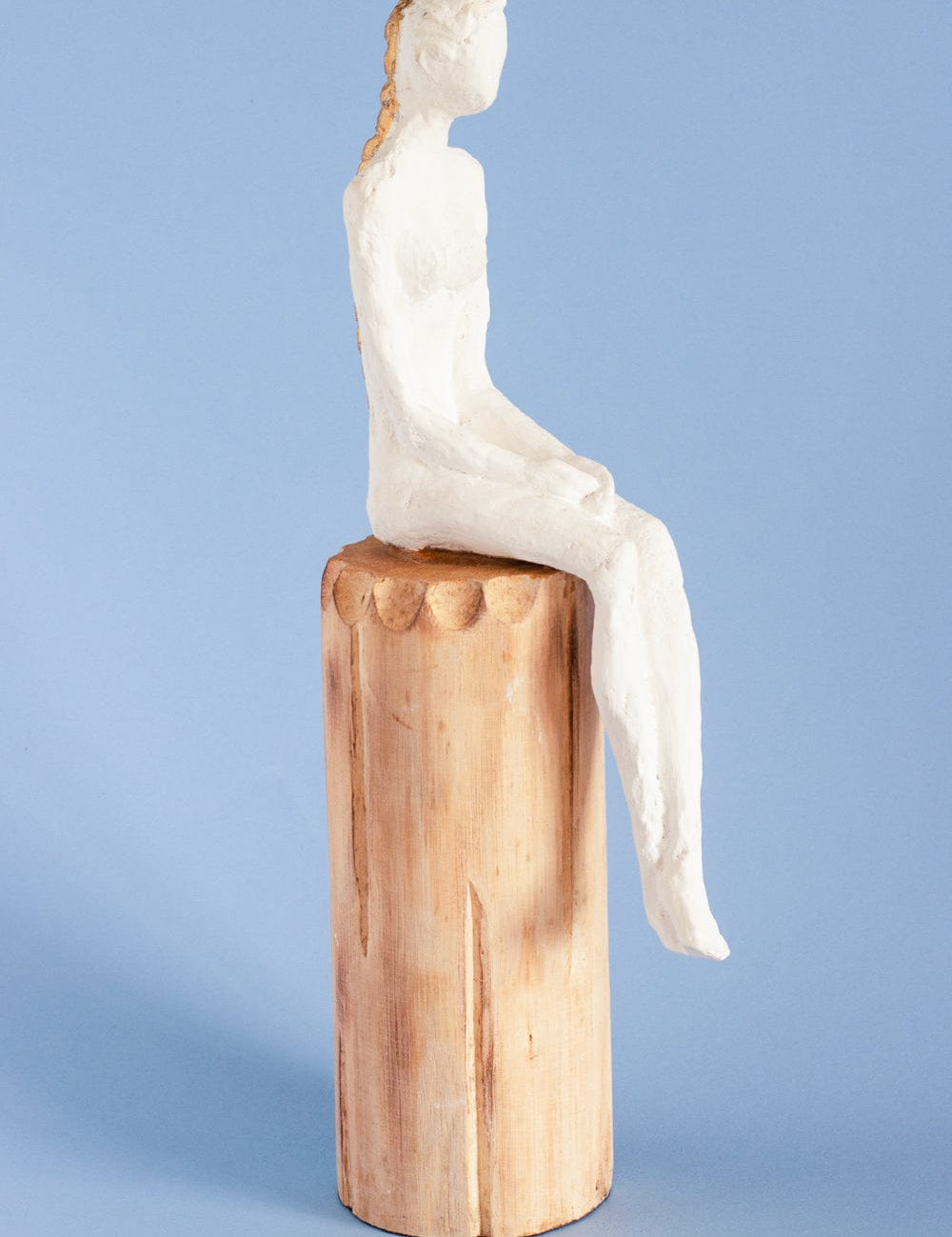 Lost in Thought Lady Wooden Decorative Accent