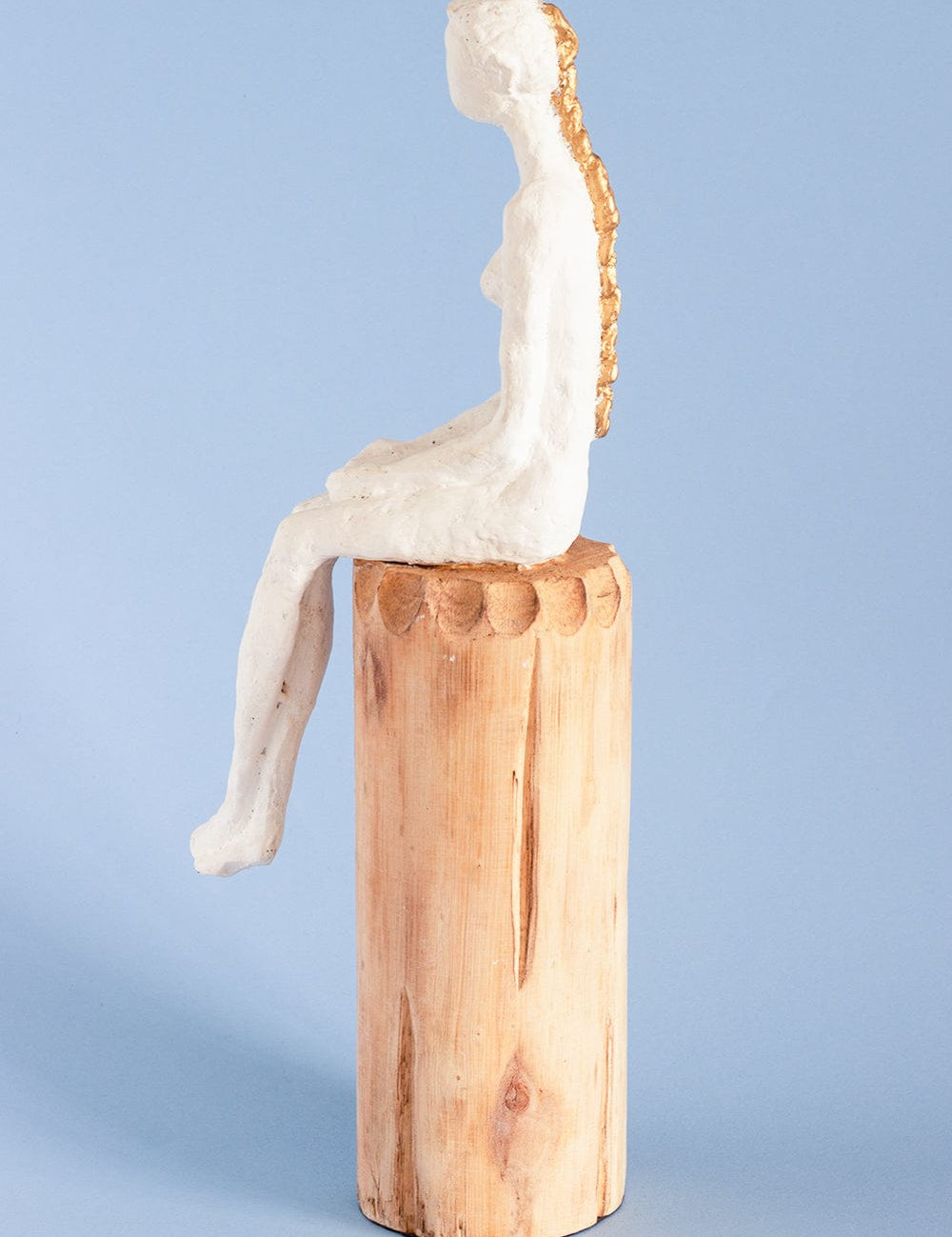 Lost in Thought Lady Wooden Decorative Accent