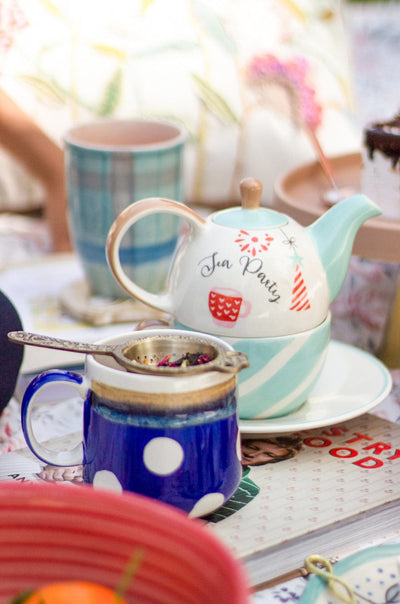 Lottie Dottie Handpainted Ceramic Mugs - Set of 2