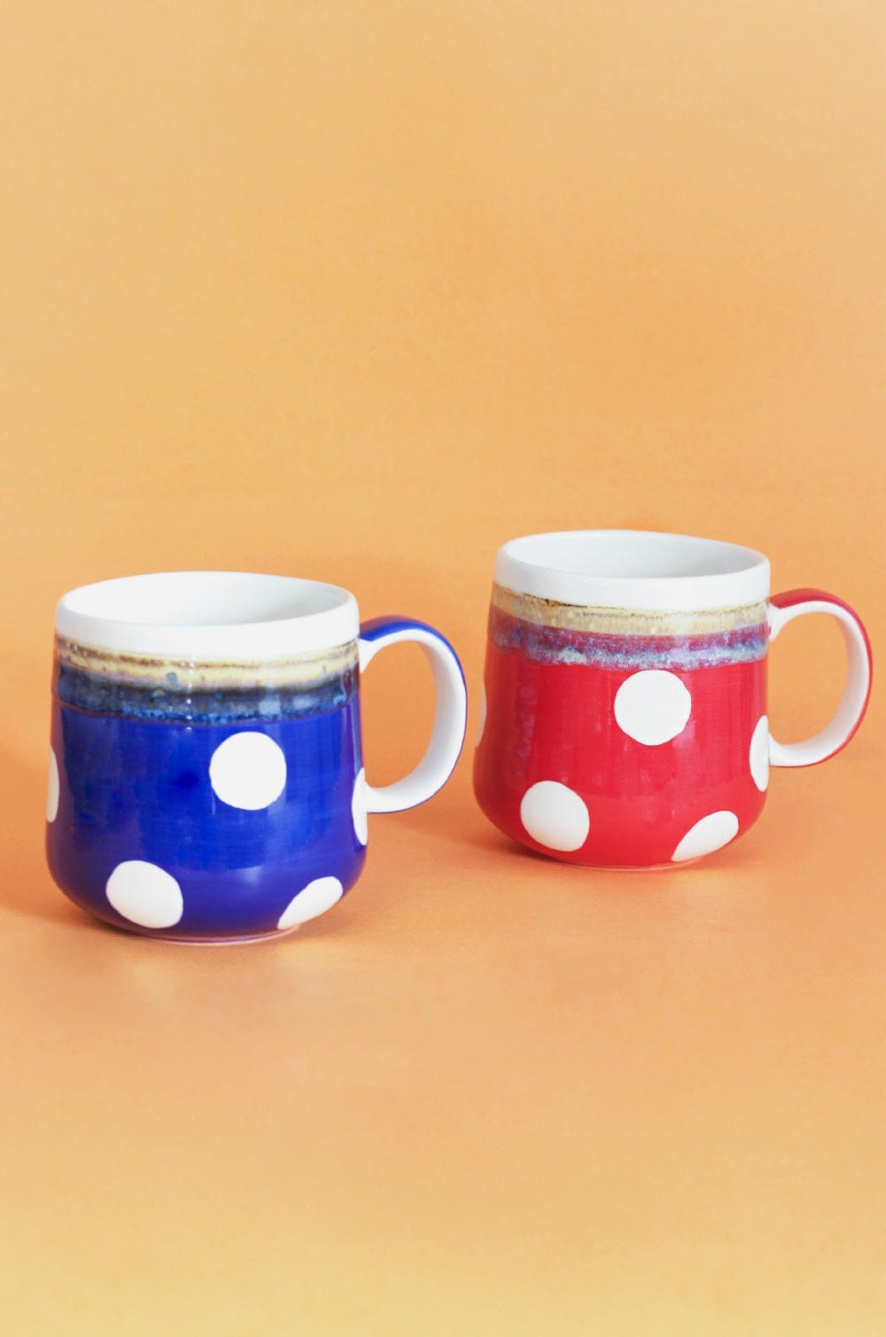 Lottie Dottie Handpainted Ceramic Mugs - Set of 2