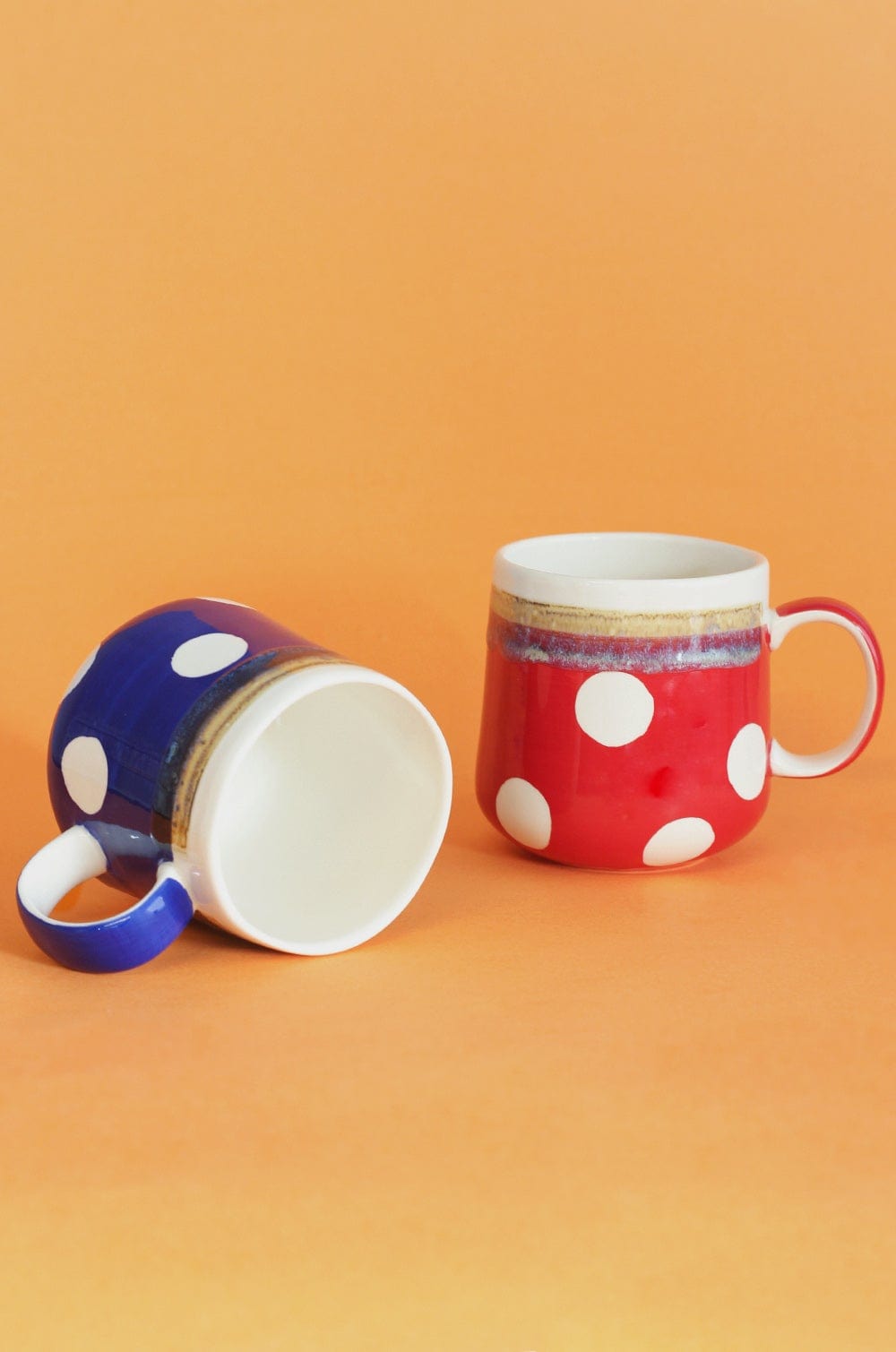 Lottie Dottie Handpainted Ceramic Mugs - Set of 2