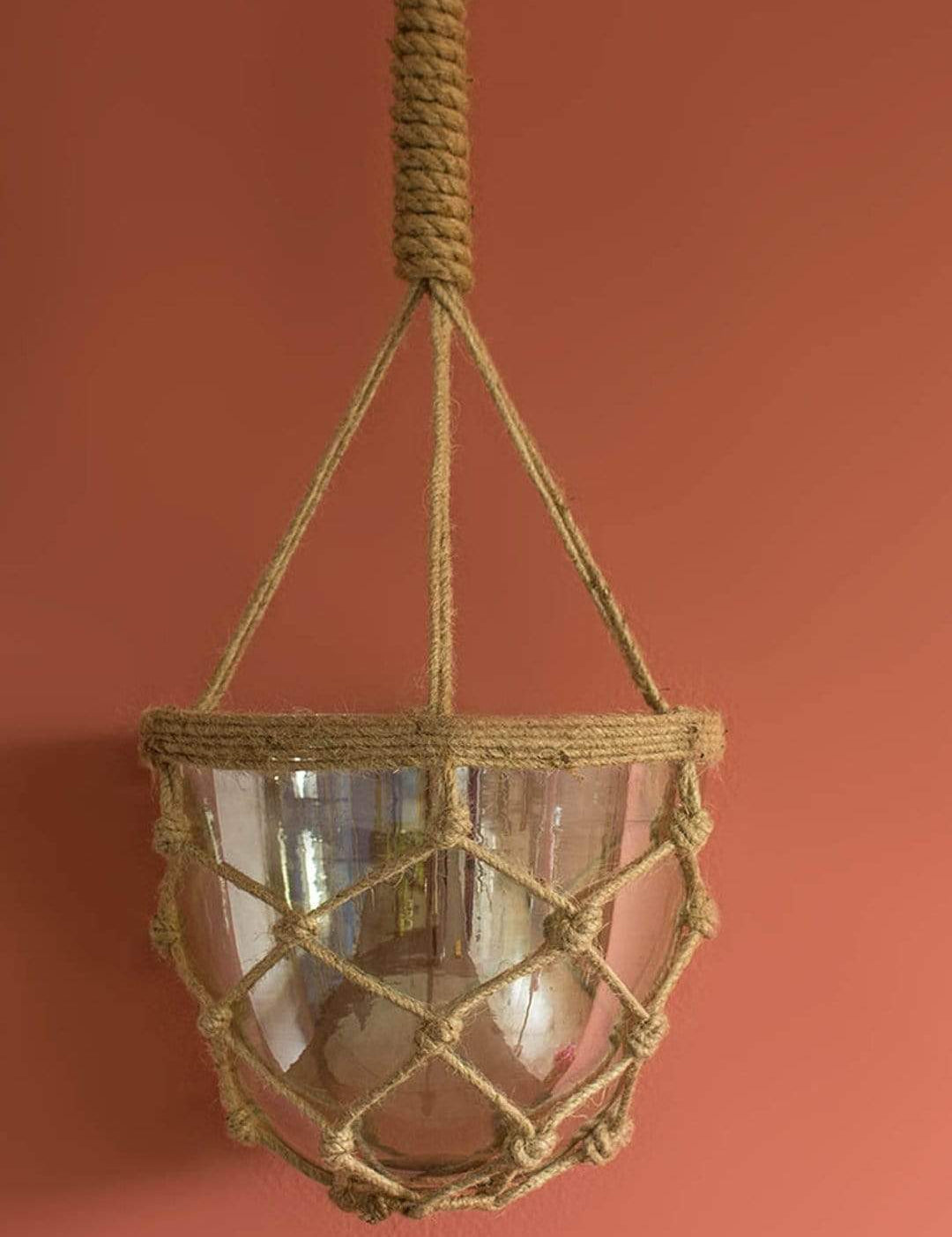 Luster Hanging Planter With Knotted Rope