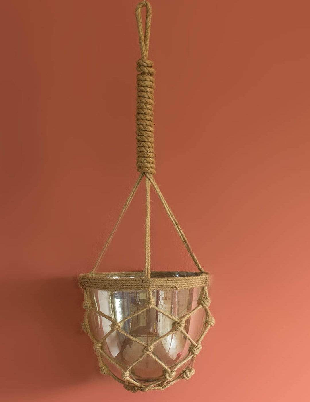 Luster Hanging Planter With Knotted Rope