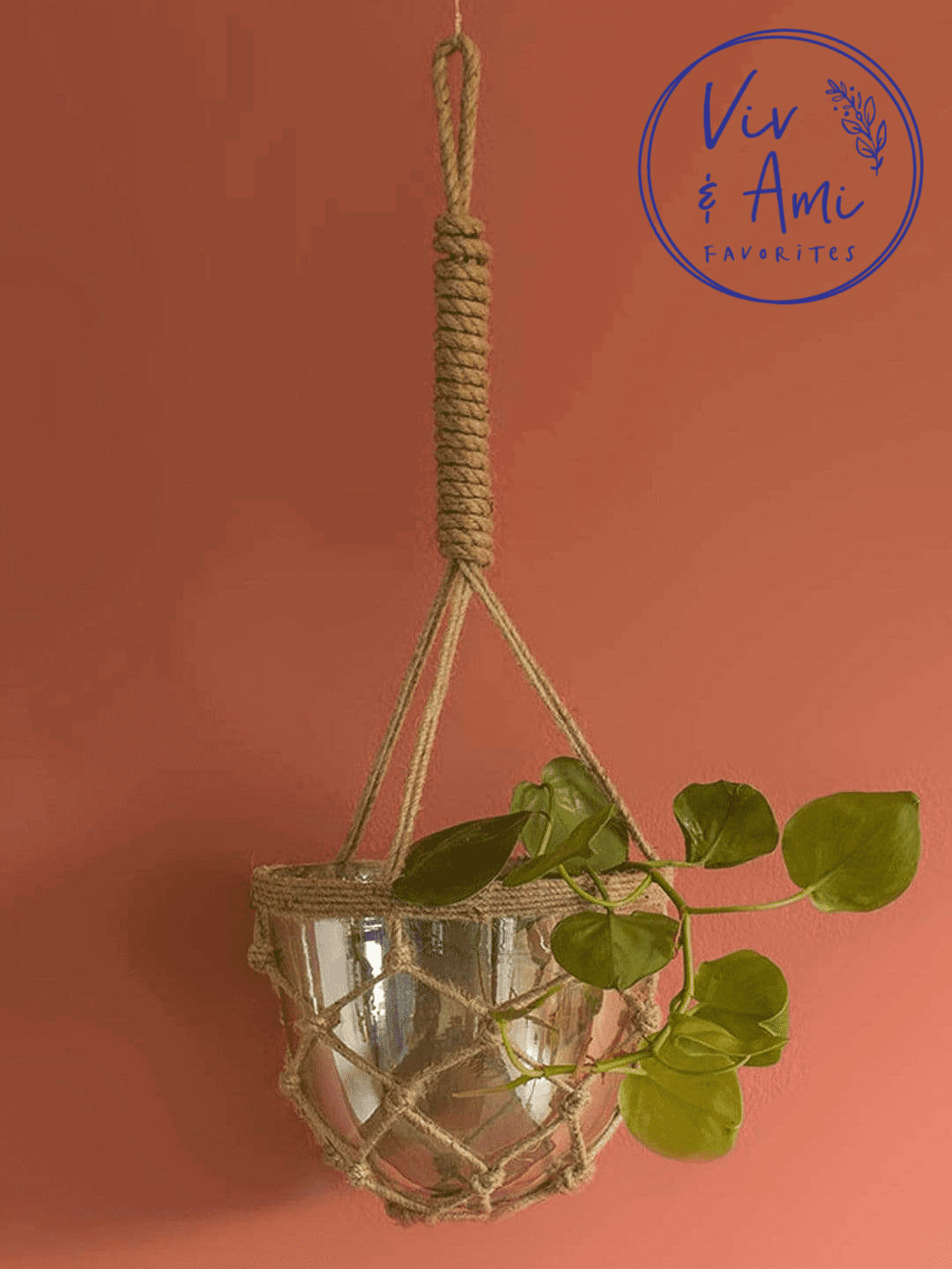 Luster Hanging Planter With Knotted Rope