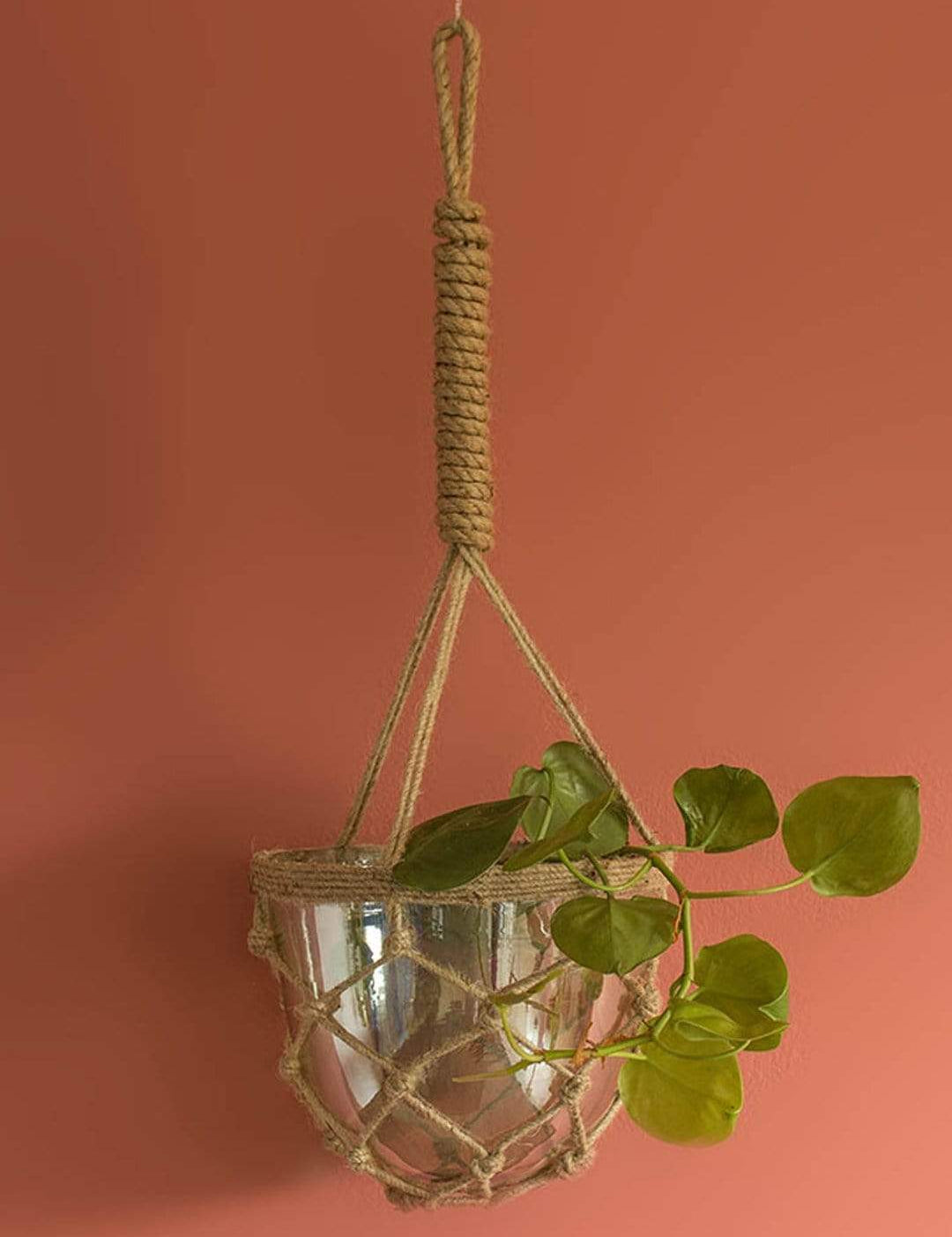 Luster Hanging Planter With Knotted Rope