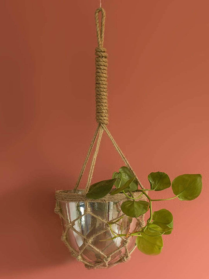 knotted rope hanging planter Buy Luster Hanging Planter With Knotted Rope Online