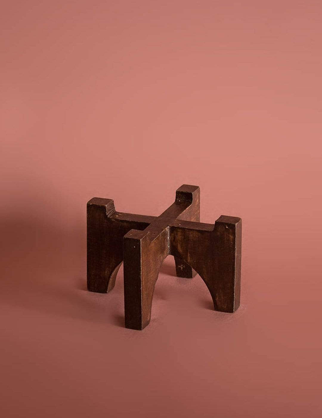 Luster Votive With Wooden Stand - Small