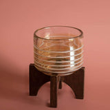 Luster Votive With Wooden Stand - Small