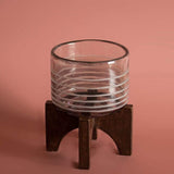 Luster Votive With Wooden Stand - Small