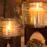 Luster Votive With Wooden Stand - Small