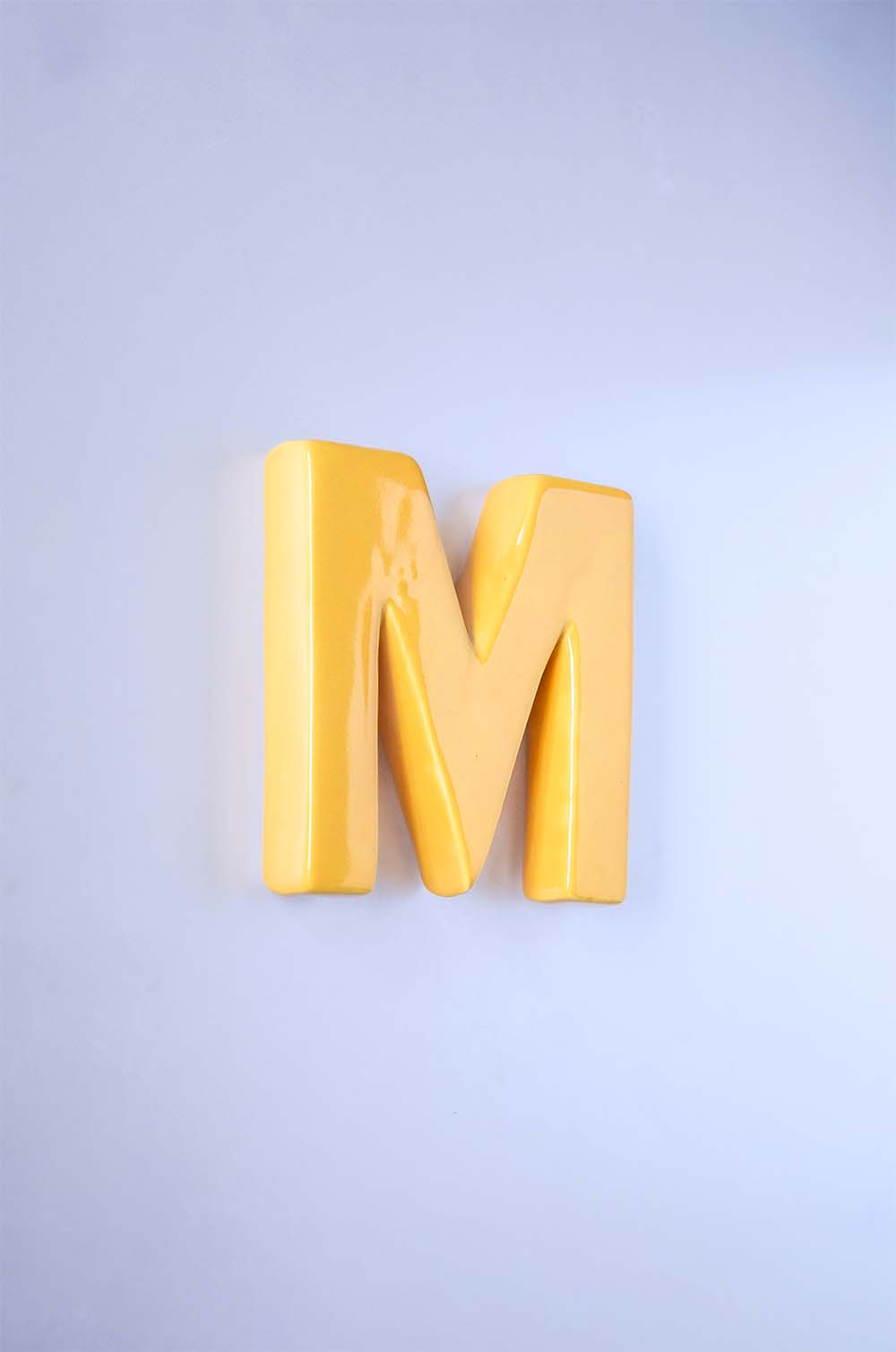 M Mottled Mono Wall Hanging - Mustard A To Z