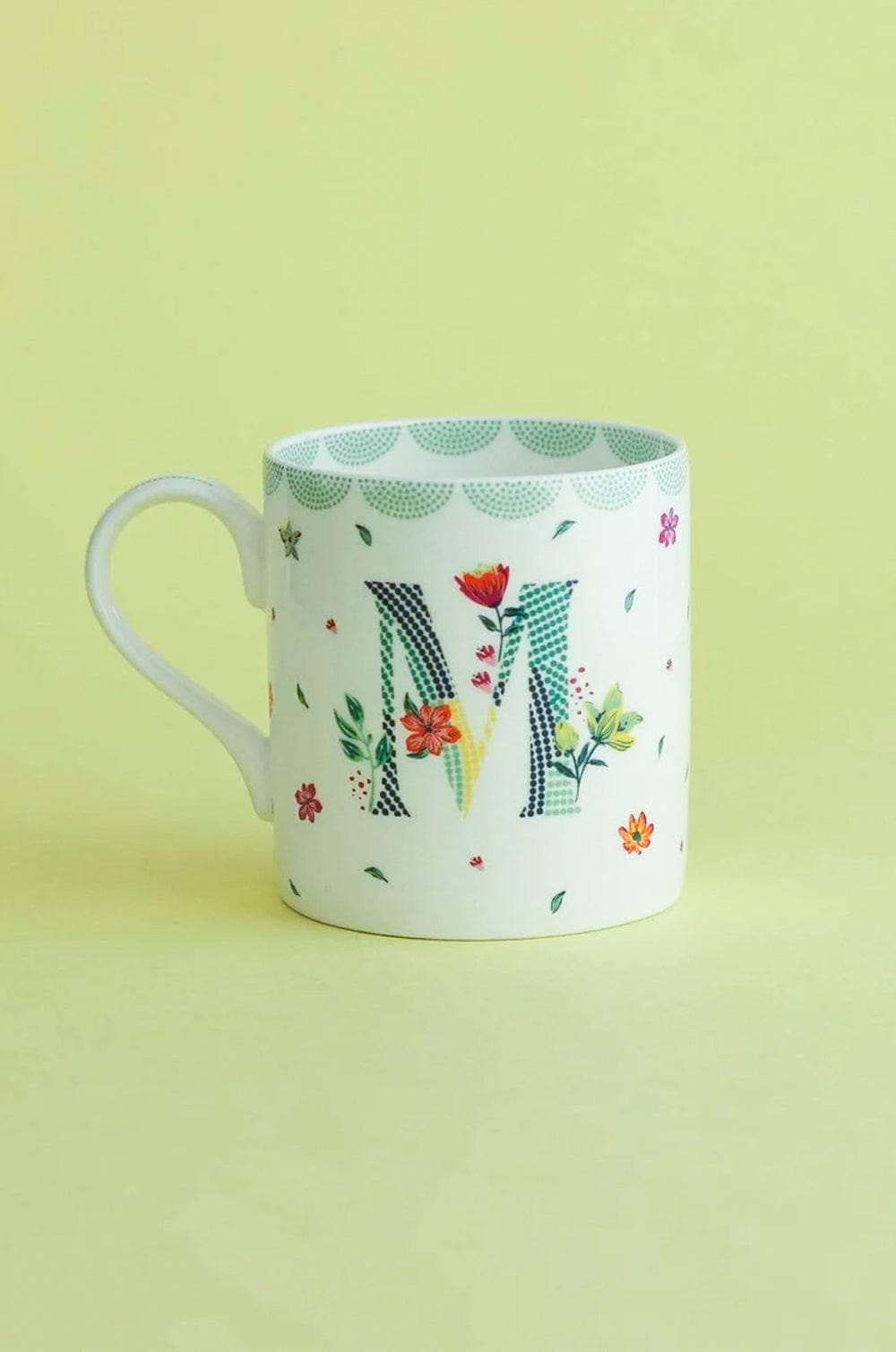 M Polka Dots Monogram Mug - A To Z