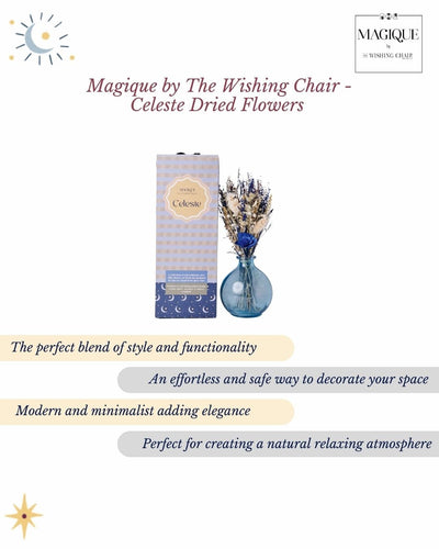 Magique by The Wishing Chair - Celeste Dried Flowers & Glass Vase