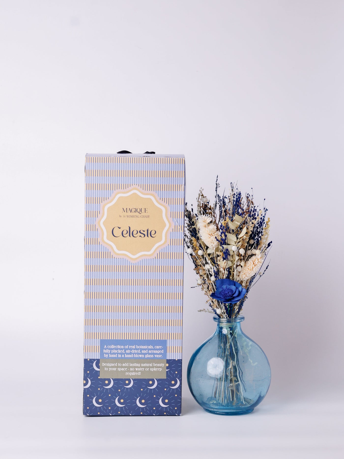 Magique by The Wishing Chair - Celeste Dried Flowers & Glass Vase