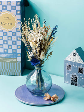 Magique by The Wishing Chair - Celeste Dried Flowers & Glass Vase