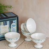Magique by The Wishing Chair - Emerald Ribbon Fine China Ceramic Collection - Dessert Cups - Set of 4